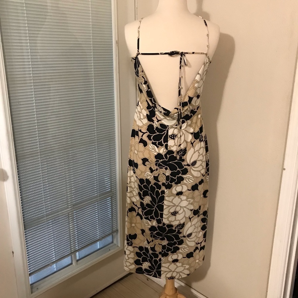 BCBG MAXAZRIA Cross back halter straps summer dress sz L - Picture 3 of 6